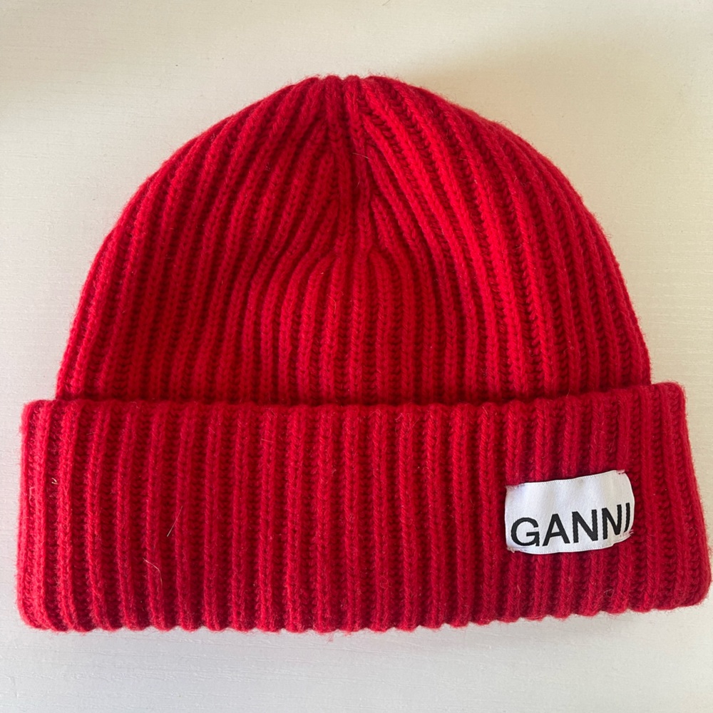NWT Ganni Structured Beanie - Racing Red - SOLD OUT